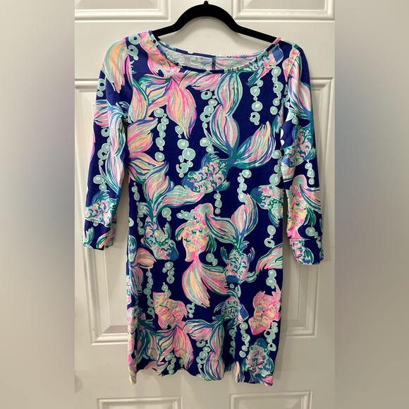 SALE:EUC Lilly Pulitzer MARLOWE T-Shirt Dress-In True Blue Going Coastal - Picture 10 of 16